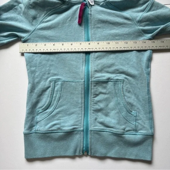 Ivivva Fleece Hoodie Good in the Hood Jacket Coat Full Zip Blue Teal Scuba Sz 10 - Picture 4 of 12